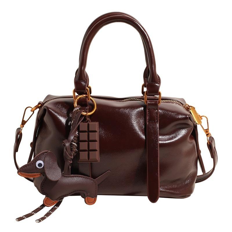Autumn and winter retro handbag bag women's new trendy bowling bag simple shoulder crossbody pillow bag