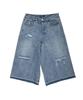 Seondeiopeukeulleob Layered Waist Denim Short - Hellblau