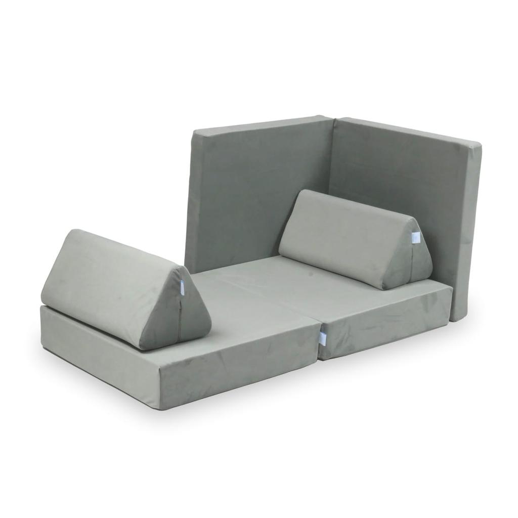 Montessori Comfort Velvet Mini Play Sofa Gray