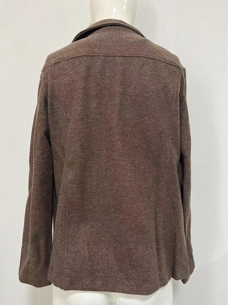 Men's Wool Coat: Single-Breasted Solid Color Autumn/Winter Fashionable Jacket