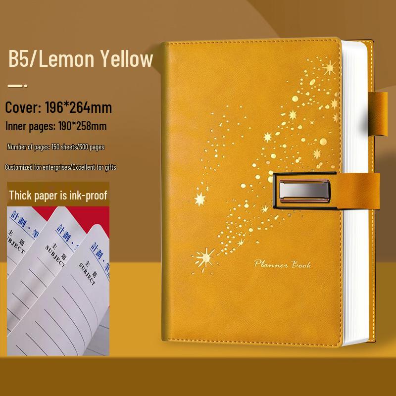Set de regalo de cuaderno Star Double Line 2026: Libro de registro de reuniones de negocios y oficina de mayor grosor