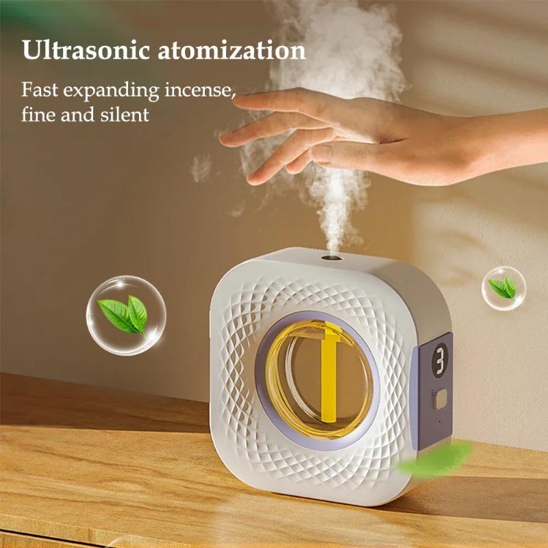 Diffusore di Aroma Intelligente con Display Digitale Macchina per Fragranze con Oli Essenziali Montaggio a Parete e da Tavolo Ricaricabile USB Deodorante per Ambienti per Casa Soggiorno