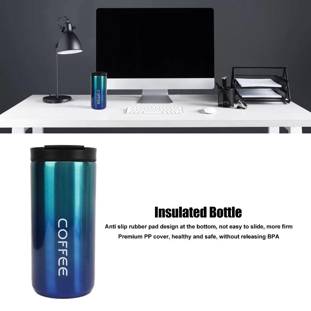 201 Shell Insulated Coffee Mug Gradient Water Bottle Durable Travel Tumbler  Camping