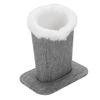 Plush Lined Eyeglasses Holder Stand Soft Protective Glasses Case for Desk Nightstand Table   Linen Gray