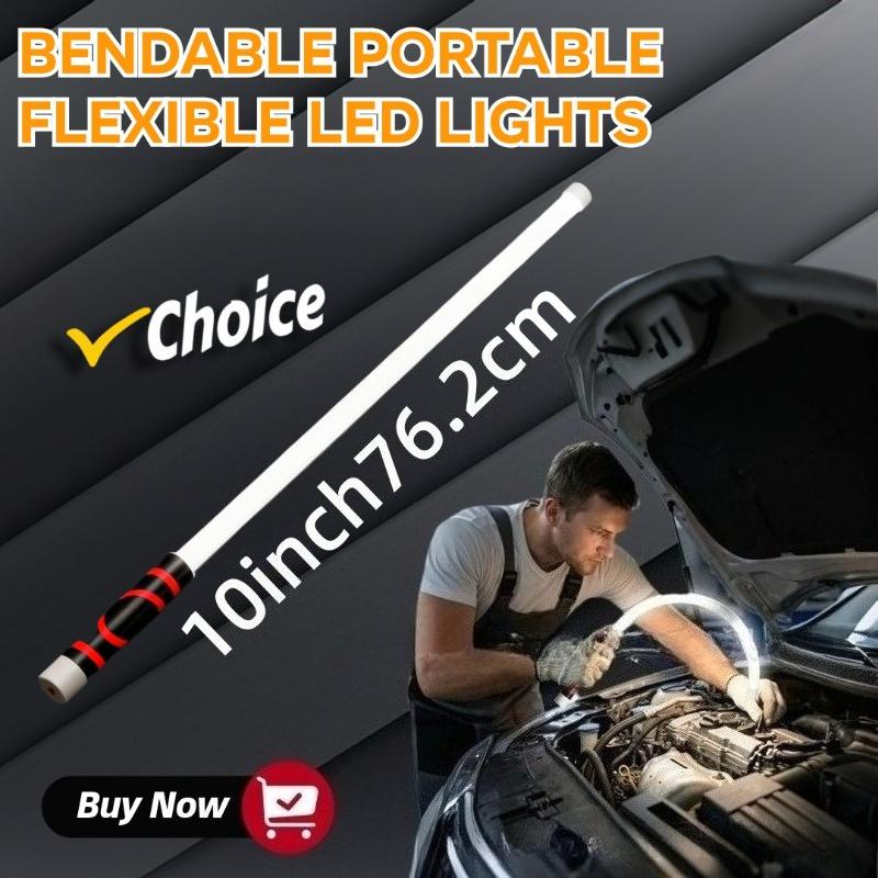 Portable Flexible LED Work Light - Bendable Flashlight for Outdoor, Emergency, Workshop, Rechargeable Battery, Compact Design