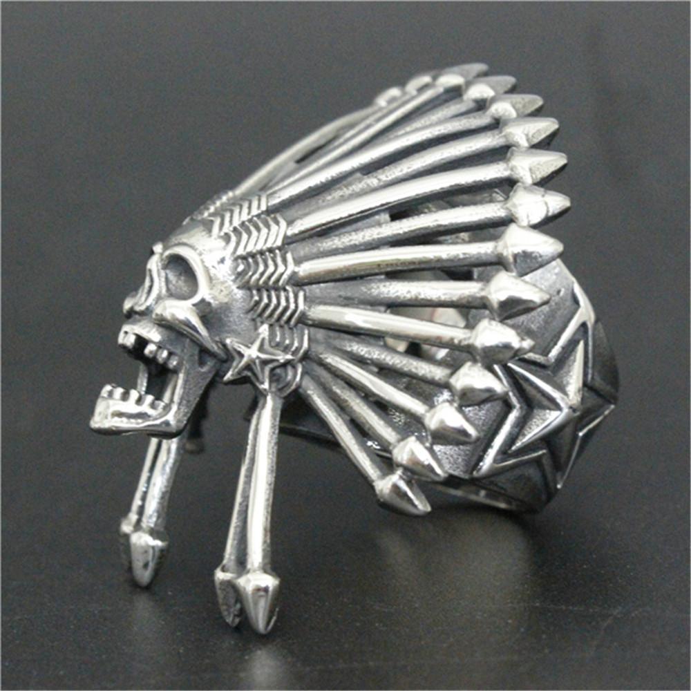Support Dropship Size7-13 Huge Skull King Ring 316L Stainless Steel Jewelry Men Boys Ghost Skull Ring 7
