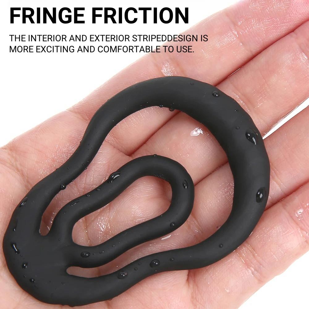 Male Penis Testis Lock Cock Ring Removable Erection Delay Time Ejaculation Penis Ring Enlargement Ball Stretcher Sex Toy Big Man