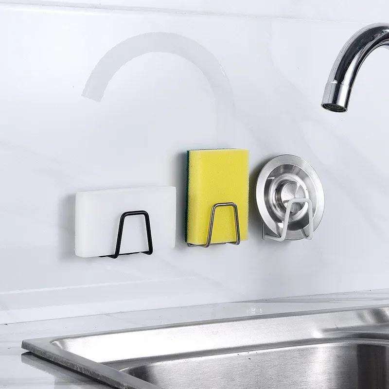 Non-slip Sink Accessories Sponges Holder 304 Stainless Steel/Plastic Drain Drying Rack Storage Organizer Multi Purpose 1PCS