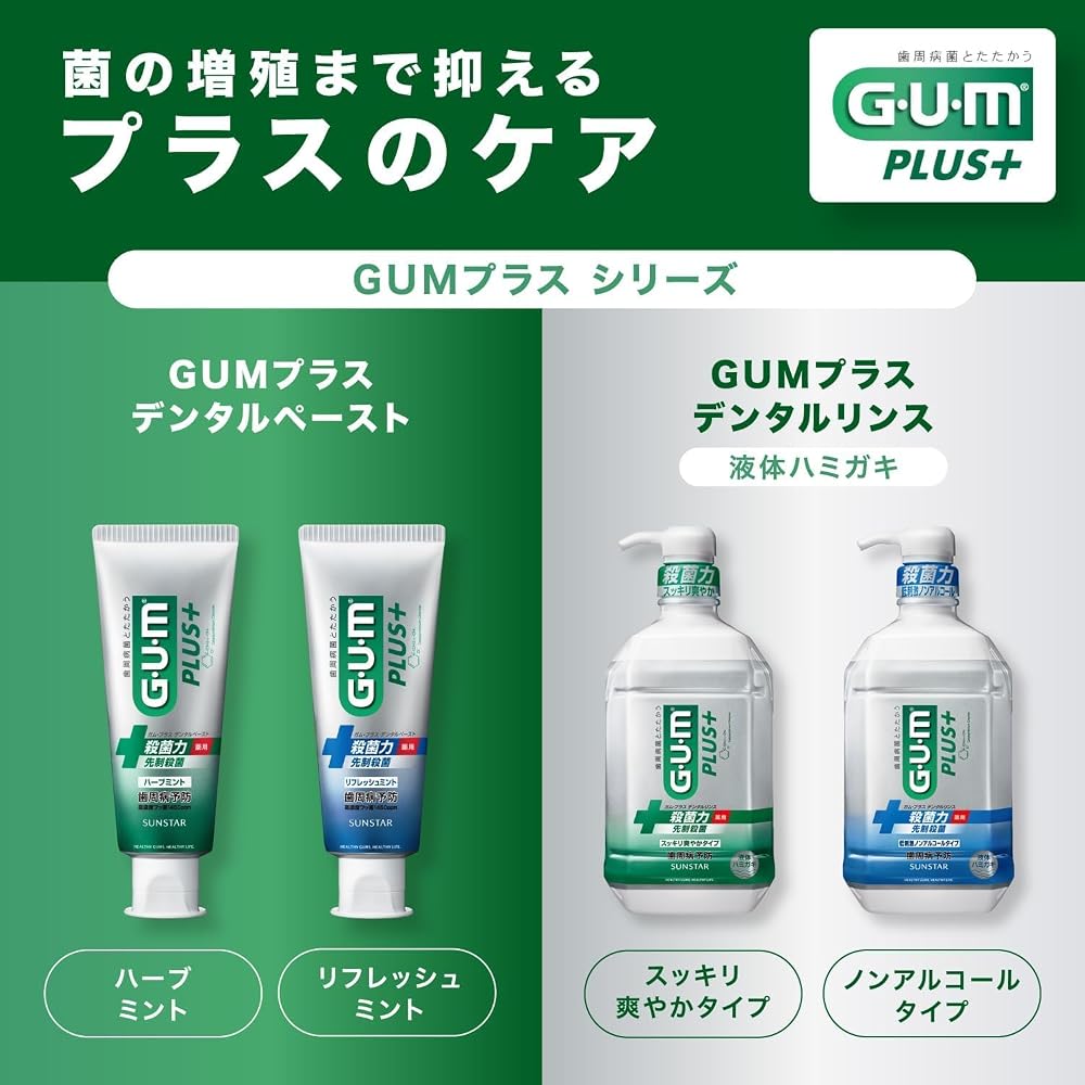 GUM Plus Dental Paste Refreshing Mint 120g x 2 Pack with Bonus Oral Care Product