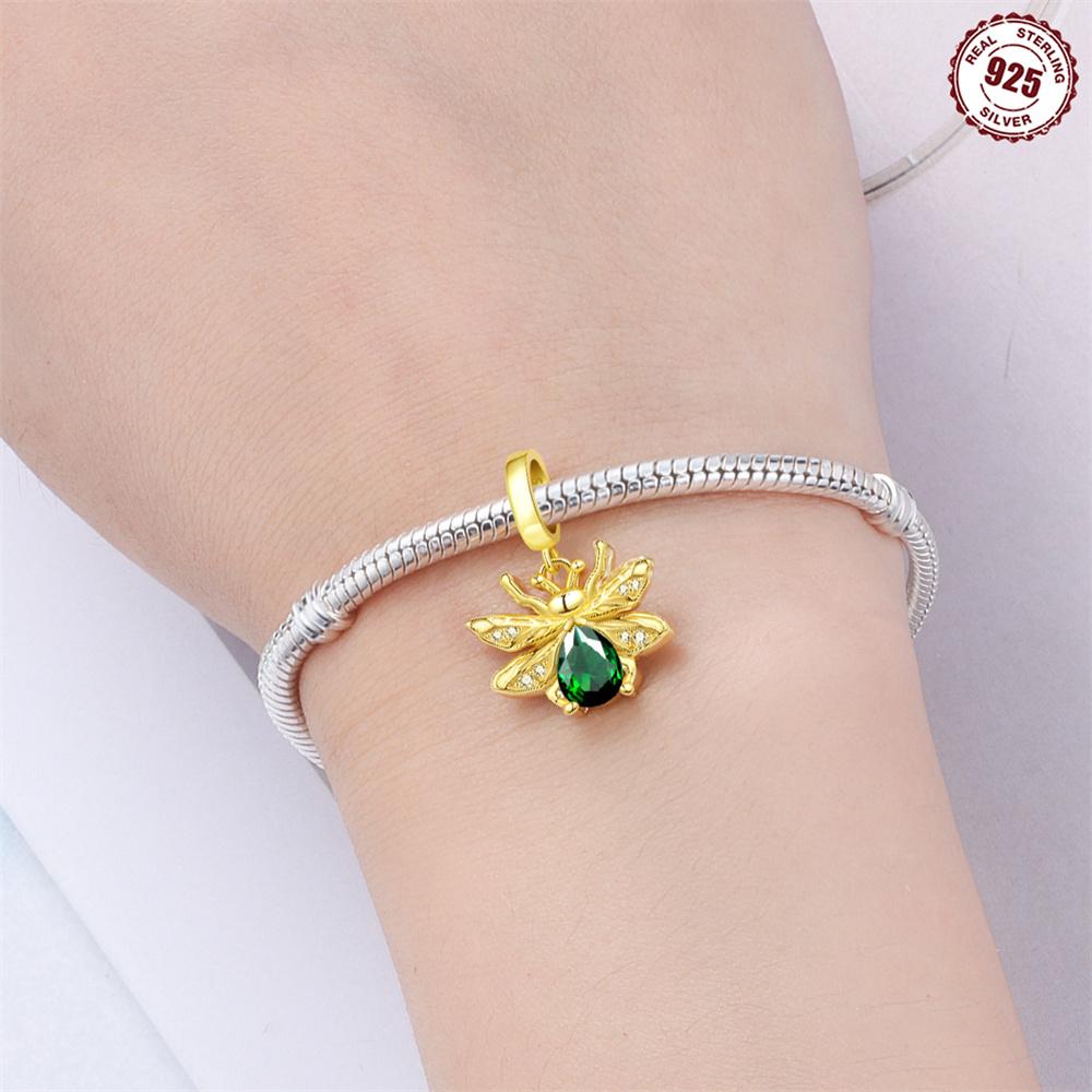 925 Silver Lion Beads & Chameleon Dangle Charm Fit Snake Bracelet Boutique Necklace Golden Pendant Gift