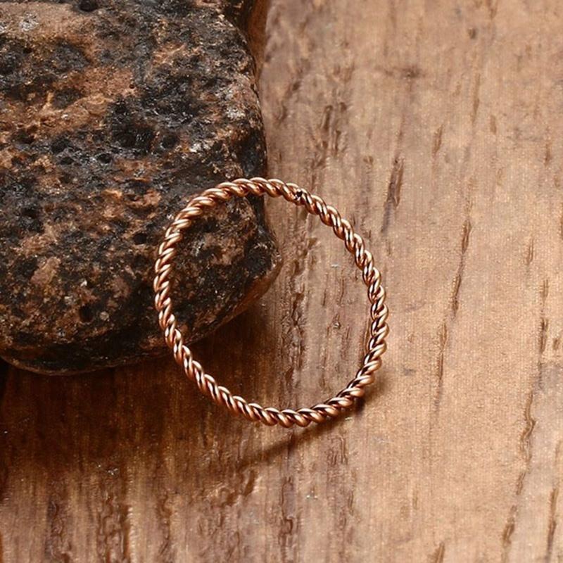 Minimalist Stacking Ring Set, Chic Twist Pinky Promise Rings for Women, Anti Allergy Stainless Steel Metal Wedding Bands Jewelry