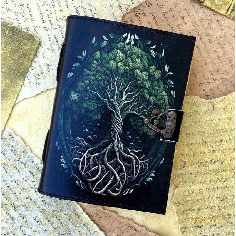 

Tree of Life Leather Journal, Notebook Journal Leather diary, 200 Deckle pages wedding Guest book Personalized Gift for her, Gift for him 7 x 5 in