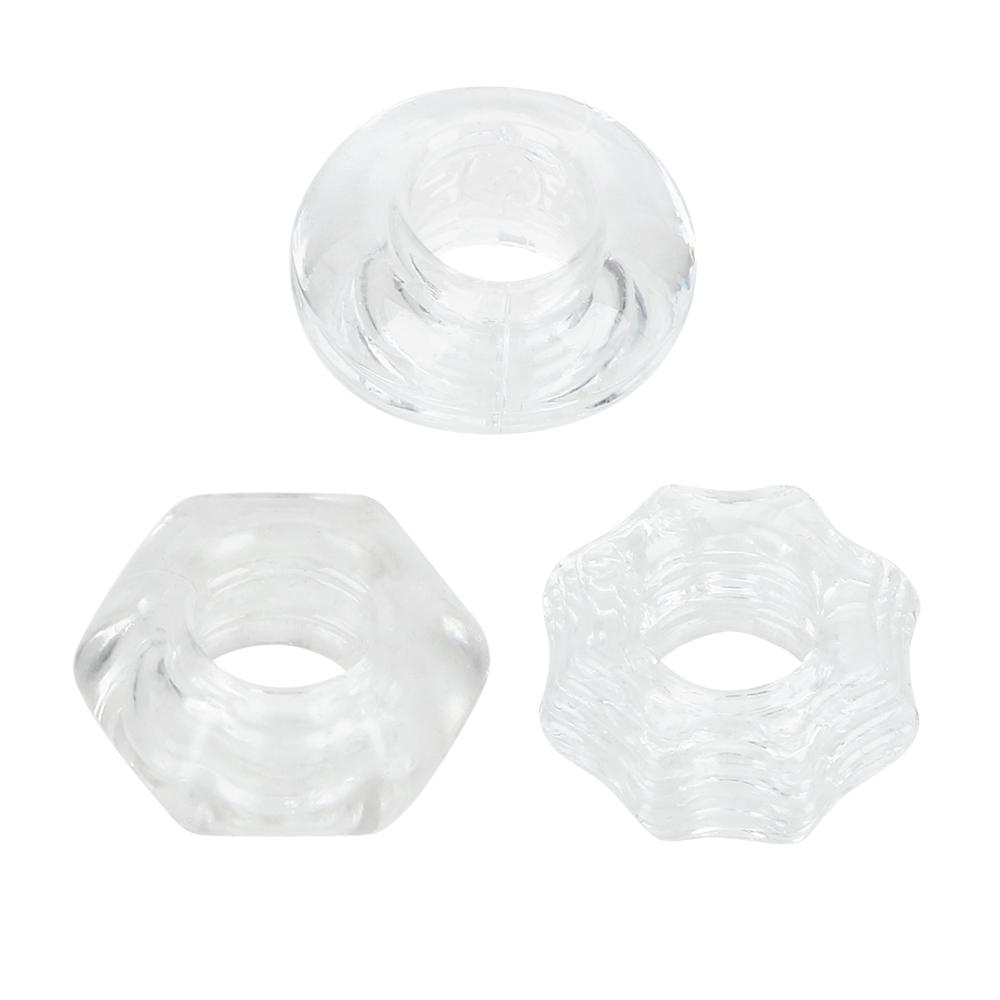 Cock Ring Silicone Male Masturbator Crystal Penis Ring Sex Toys for Men 3Pcs/set Adult Products Delay Ejaculation