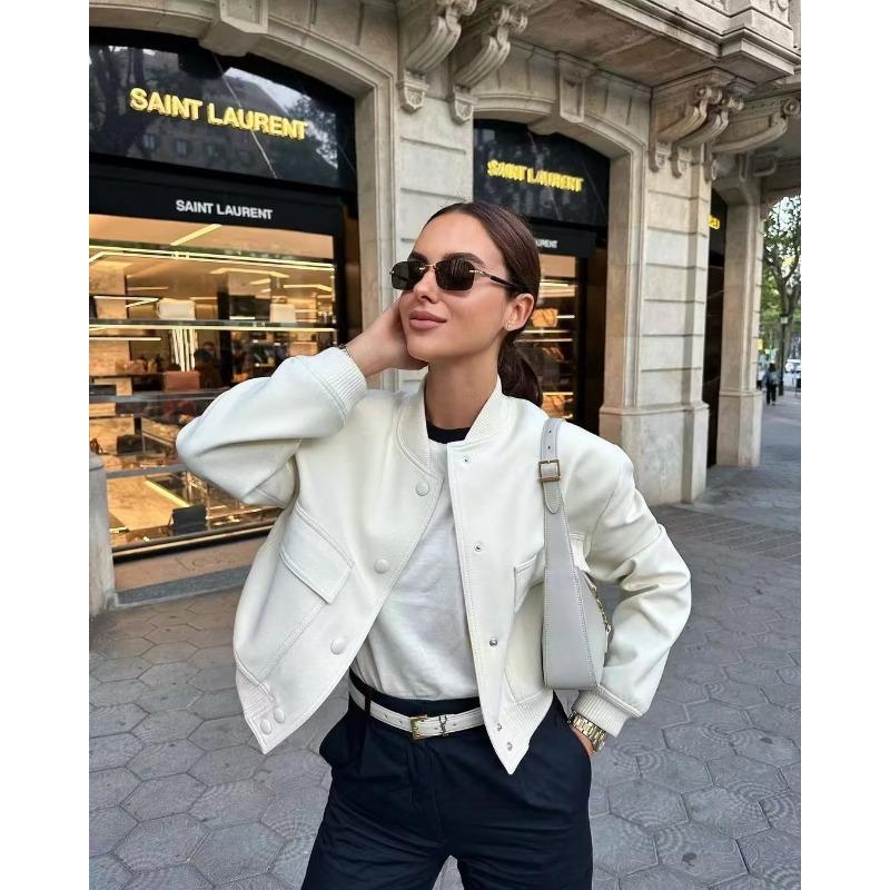 Women S Stand Collar Big Pocket Jacket Casual Outerwear