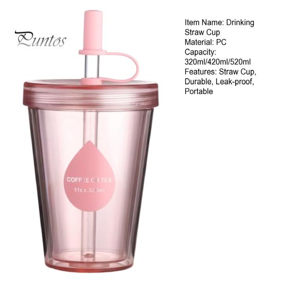 Insulated Style Water Bottle for School Drinking Straw Cup, Portable Leak-proof PC Bottle, Durable Reusable Cup Milk Tea Anti-fall Students And Office