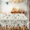 Mid Century Modern Atomic Rectangle Table Cloth for Table Decor Kitchen Dining Waterproof Reusable Tablecloth for Tables Party