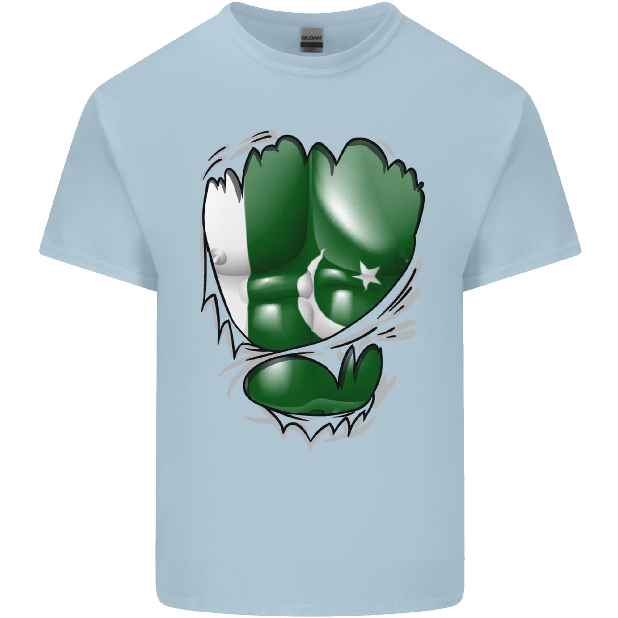 Gym The Pakistan Flag Ripped Muscles Effect Unisexs Light Cotton TShirt S