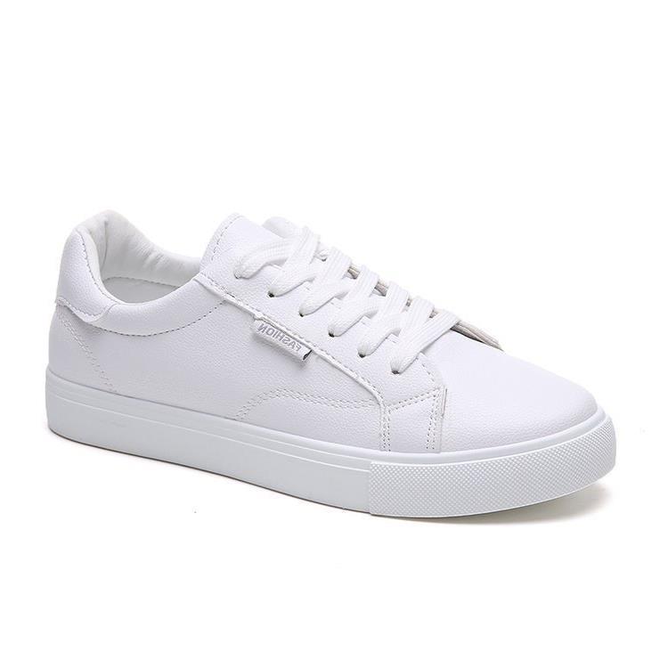 Thick-soled soft-leather fried street 22 autumn and winter new niche sports and leisure board shoes 35 белый