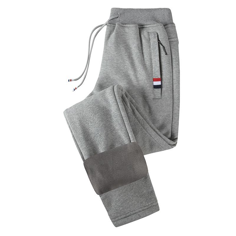 Men's Fleece-Lined Casual Plus Size Cuffed Sweatpants - Thick, Versatile, Outdoor & Trendy