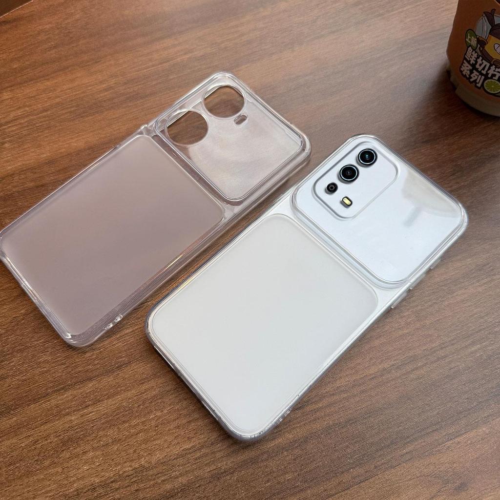 Split Dual Panel Matte Clear Case for OPPO A55 4G Large Independent Camera Window Anti-Yellow Shockproof Protective Cover
