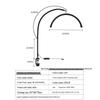 16-inch Desk Clamp Crescent Beauty Lamp, 20W Flexible Hose, for Tattooing, Eyebrow Shaping, Nail Art, U-Shaped Eye Protection, Eyelash Extension.