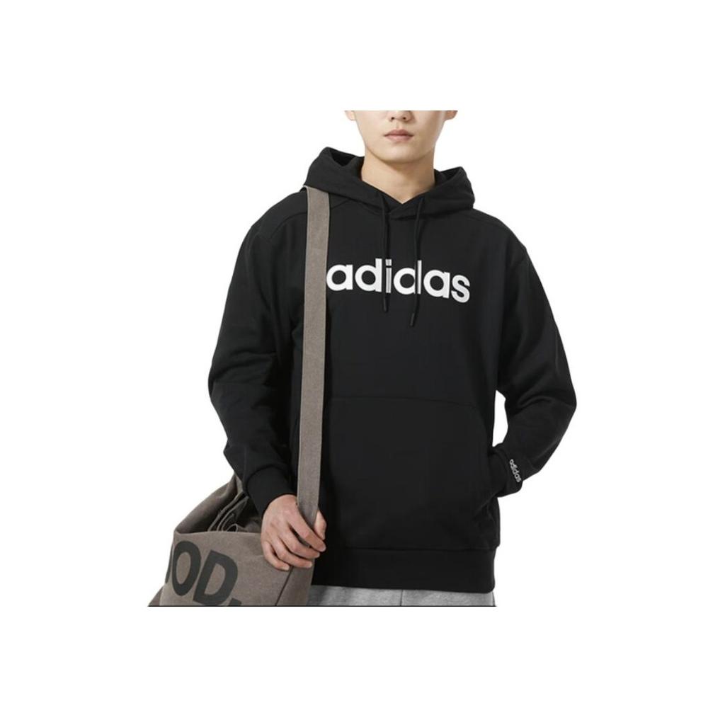 Adidas American Vintage Solid Color Hooded Pullover Casual Long Sleeve Sweatshirt Men Sweatshirt Black JF3320