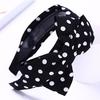 Duża kokardka z szeroką wstążką z pałąkiem na głowę Śliczna damska opaska w kropki