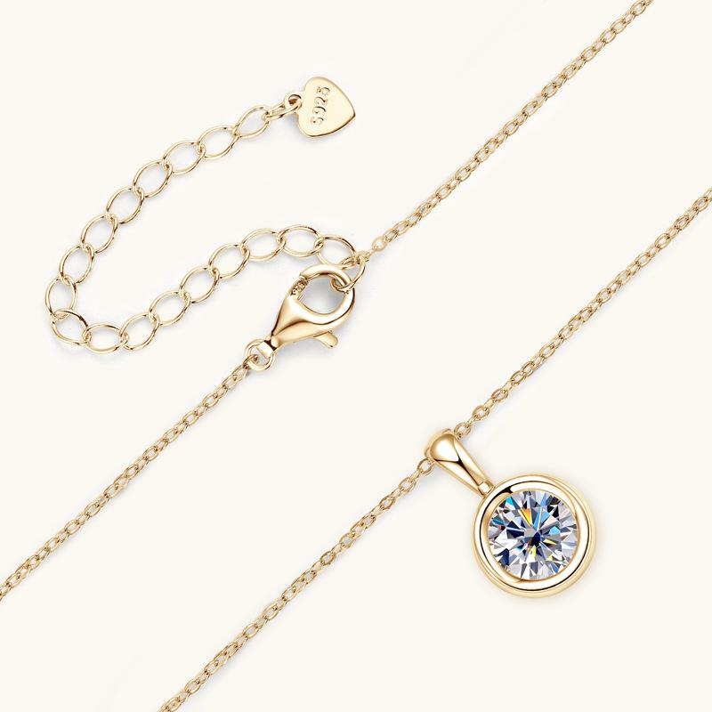 8mm S925 Sterling Silver Clavicle Chain Minimalist Luxury Moissanite Necklace Unique Stylish Moissanite Pendant D VVS1 Fine Jewelry For Women