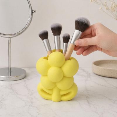 3D-printet Blomsterformet Makeupbørsteholder, Blomsterpenneblyantholder, Æstetisk Sød Blomster Boligindretning, Skrivebordsorganisator til Hjemmekontor