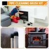 360 Degree Rotating Chimney Brush Kits with Flexible Rods for Effective Cleaning of Pipes Vents Home Professional Use