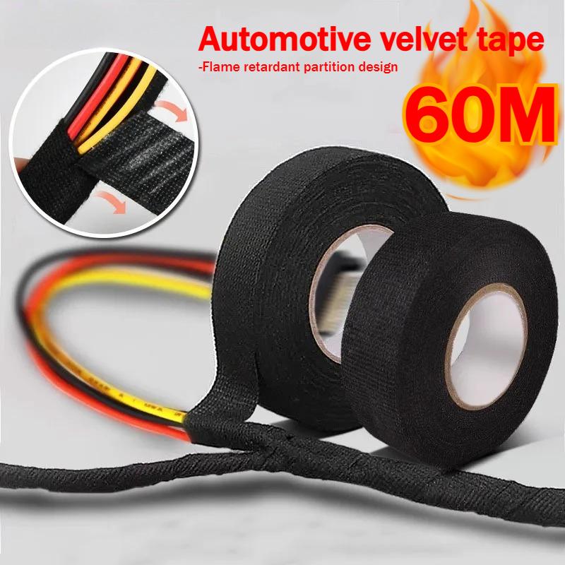 Electrical Tape Heat Resistant Harness Car Cable Harness Waterproof Insulating Electrical Tape Black Self Adhesive Fabric Tape