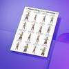 3 ks Kruh pro Pilates Cvičební tabulka 10x8 palců Bezrámový plakát Zlepšení cirkulace Pilates Cvičební plán pro začátečníky Starší osoby Flexibilita