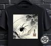 Unisex Black Widow Spider T-Shirt – Japanese Ink Art Arachnid Tee | Gothic Nature Aesthetic Gift