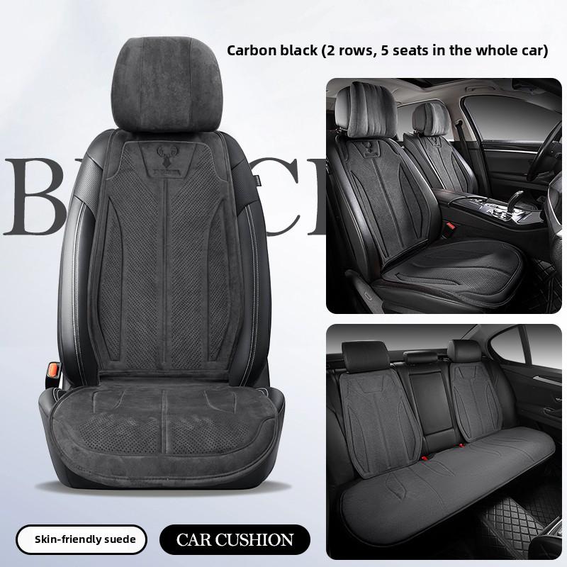Suede Seat Cover Universal Four Seasons Cars Seats Covers Breathable Seat Non-slip Luxury Car Rams Latex Seat Cover with Pillow