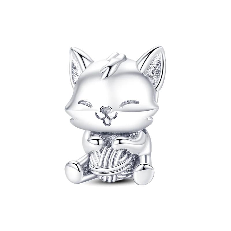 Heart Beads Cute Dog Cat Charms Copper Fit Original Pan Bracelet Diy Pet Paw Print Animal Beads For Bangle Making Fine Gift