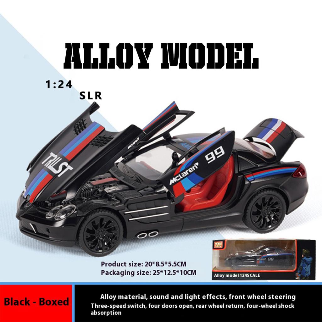 1/24 High Quality Alloy BENZ SLR Sports Car Model, Cool Sound and Light, Best Collectible for Car Lovers, Christmas Gifts