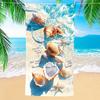 Beach Theme Beach Towel Starfish Shell Printing Microfiber Quick Drying Absorbent Large Bath Towel