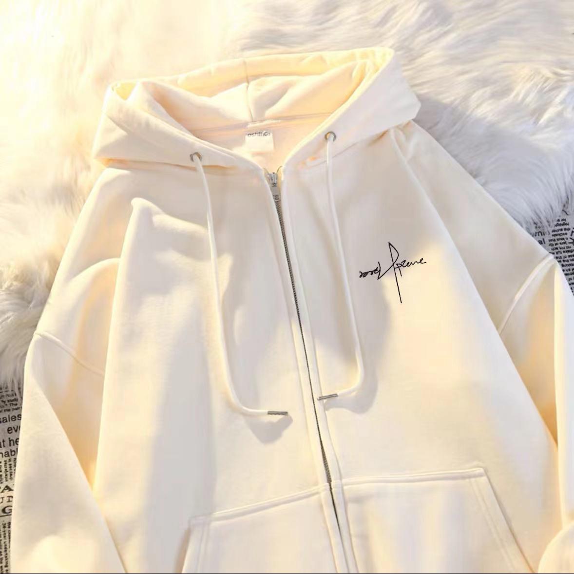 Unisex Hooded Cardigan with Letter Print: Versatile College Style, Casual, Sporty, Trendy Top. 4XL