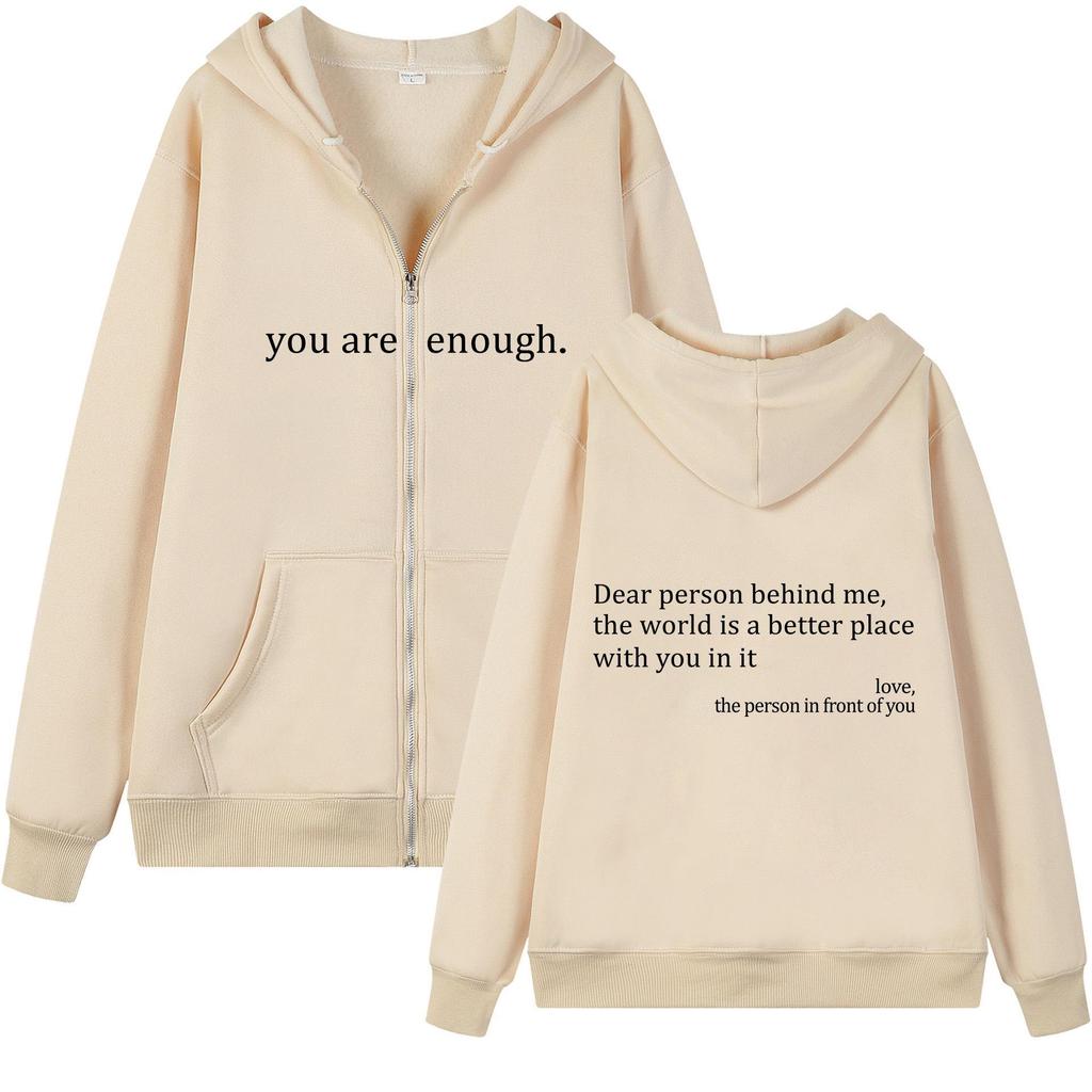 Women's Oversized Hooded Sweatshirt - Cute Autumn Jacket with Drawstring & Zipper for Teen Girls
