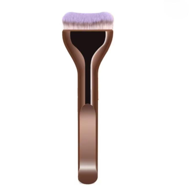 Pincel de base profissional- Cerdas de nylon macio,alça elegante castanha, para creme BB,base líquida, pó-Pincel de maquilhagem
