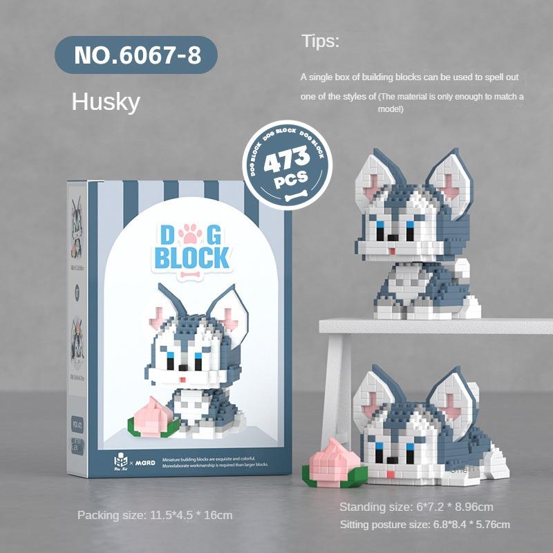Assembly Dog Mini Blocks Toys Animal Corgi Pug Poodle Diamond Bricks Schnauzer Fun Gifts Girls Christmas Present Pet Shop