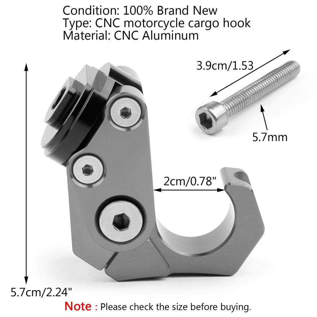Bruce & Shark Motorcycle Motorcycle Universal Helmet Hook for Yamaha NMAX 155 Carry Helmet Bottle Hanger Holder Hook Titanium