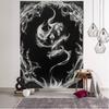 Witchcraft Tarot Tapestry Wall Hanging Black Khaki Sun Moon Starry Universe Geometric Pattern Dormitory Home Decoration Curtains