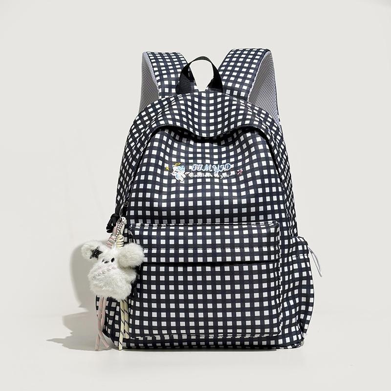 Schoolbag plaid schoolbag female student versatile small fresh junior high school backpack travel backpack tide large capacity college style