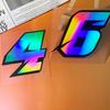1PC Reflective Laser Arabic Numbers Motorcycle Stickers DIY Scooter Body Front Fairing for BMW KTM YAMAHA Kawasaki Suzuki Honda