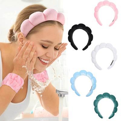 Wiwilys 1PCS Women Spa Headband Sponge Headband Towel Cloth Fabric Hair Band For Face Washing, Makeup Removal, Shower