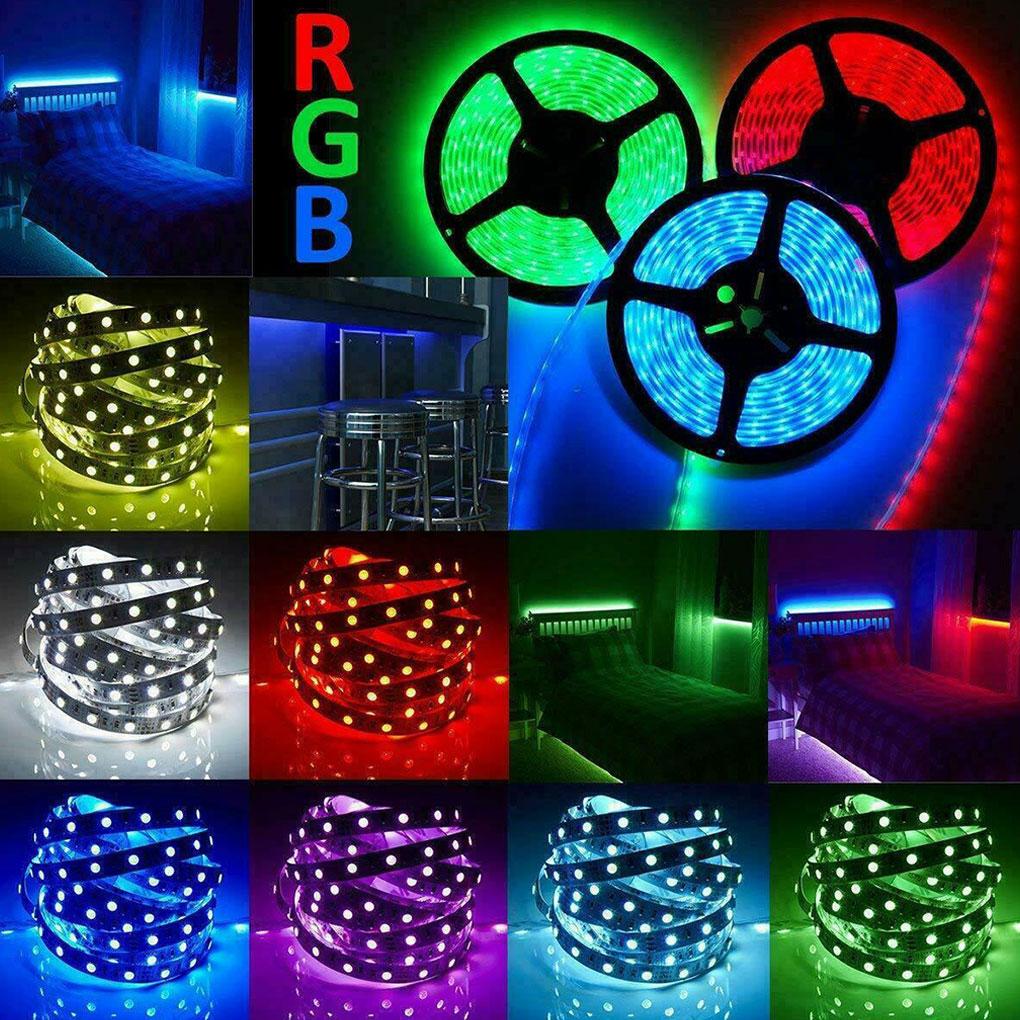 5/10M RGB LED Strip Lights Waterproof 5/10/15M LED Lights 44 Key IR Controller