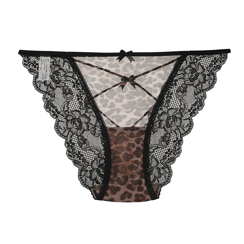CINOON Women's Sexy Low-Rise Briefs Hollow-Out Cross Strap Panties Lace Pure Desire Close-Fitting Underwear