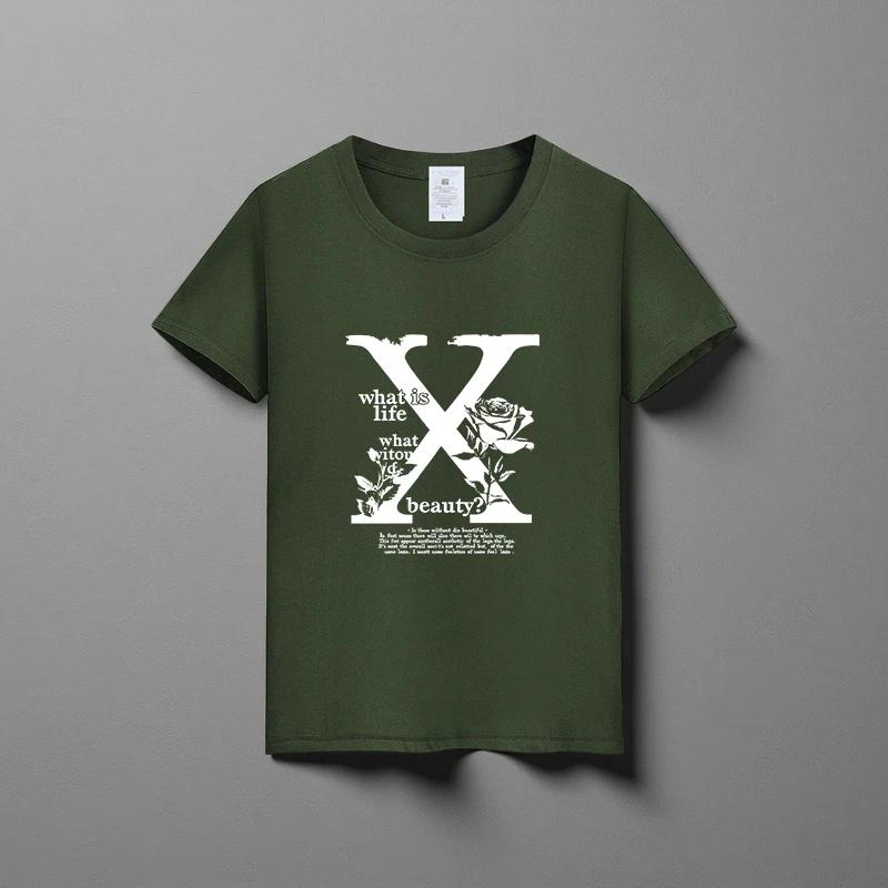 Sommer neues Unisex vielseitiges reines Baumwoll-T-Shirt modisches lässiges Rundhals-Oberteil atmungsaktive lockere Passform Print Kurzarmhemd