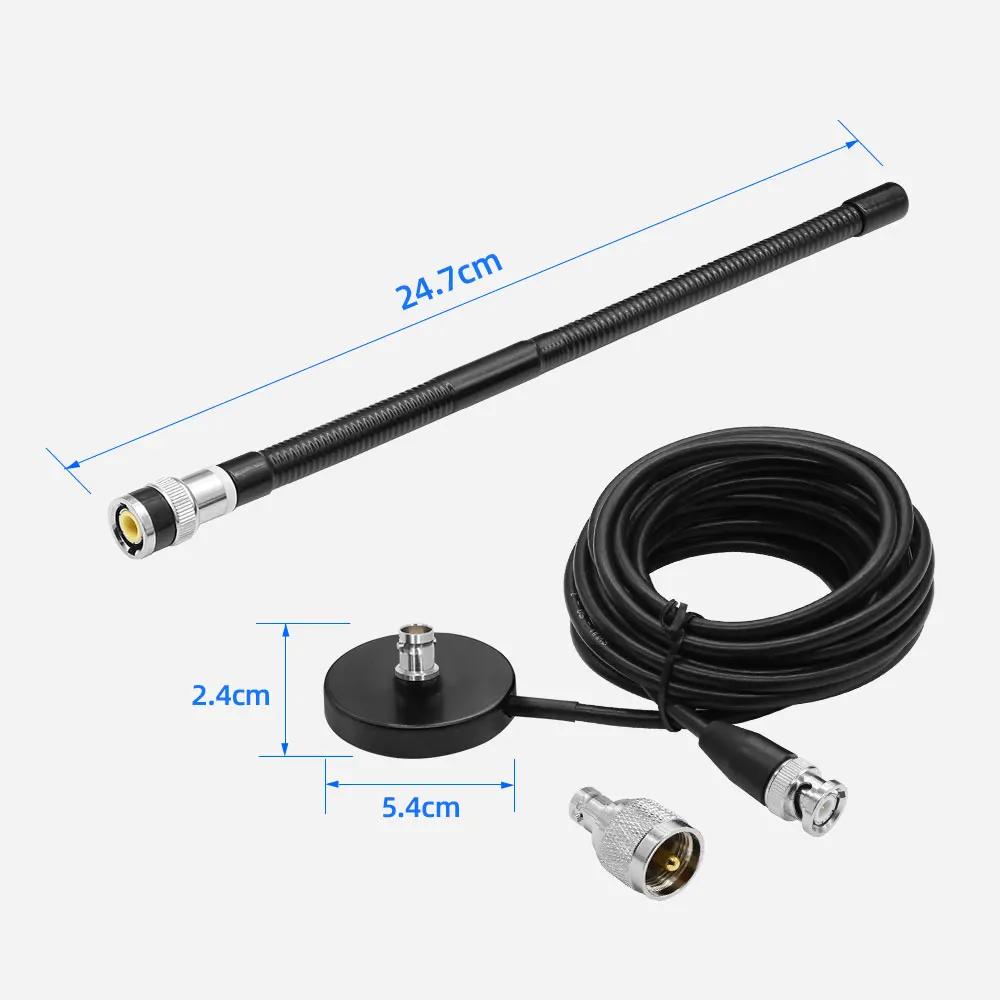CB Antenna 27MHz Magnetic Base with BNC & PL259 Male Connector for Handed Walkie Talkie Car Mobile Ham Radio